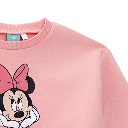 Disney Kız Bebek Eşofman Takımı Üç İplik Bisiklet Yaka Uzun Kol Ribanalı Paça