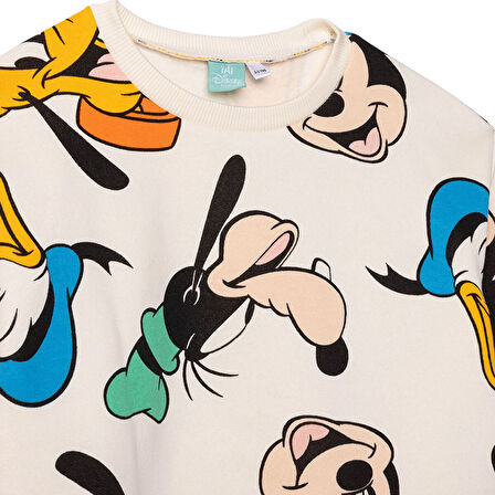 Disney Erkek Bebek Eşofman Takımı Şardonlu Bisiklet Yaka Uzun Kol Ribanalı Paça