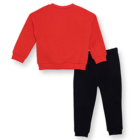 Disney Erkek Bebek Eşofman Takımı Şardonlu Bisiklet Yaka Uzun Kol Ribanalı Paça