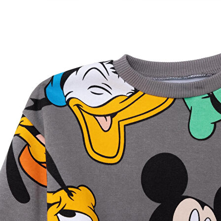 Disney Erkek Bebek Eşofman Takımı Şardonlu Bisiklet Yaka Uzun Kol Ribanalı Paça