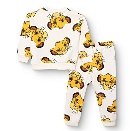 Disney Erkek Bebek Eşofman Takımı Şardonlu Bisiklet Yaka Uzun Kol Ribanalı Paça