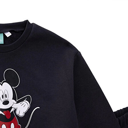 Disney Erkek Bebek Eşofman Takımı Şardonlu Üç İplik Bisiklet Yaka Uzun Kol Ribanalı Paça