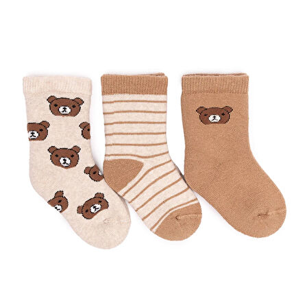 HelloBaby Erkek Bebek 3lü Havlu Çorap