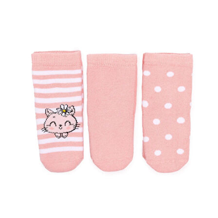 HelloBaby Kız Bebek 3lü Havlu Çorap