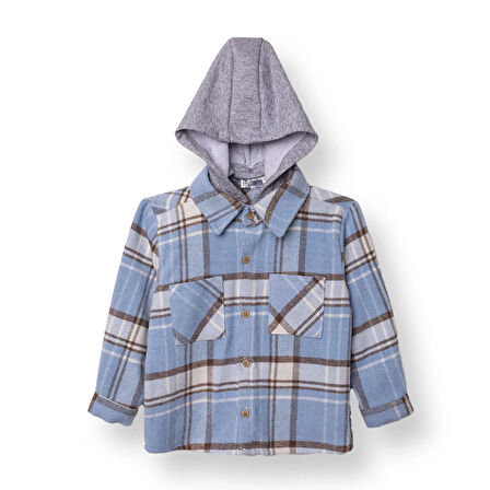 HelloBaby Erkek Bebek Mountain Explorer Gömlek Divitin Kapüşonlu Yaka Uzun Kol