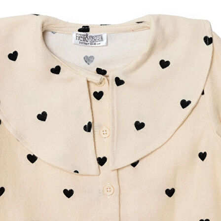 HelloBaby Kız Bebek Gömlek Düğmeli Bebe Yaka Uzun Kol