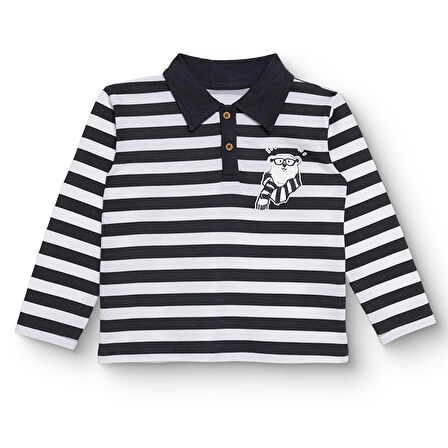 HelloBaby Erkek Bebek Cool Boy Uzun Kol Tshirt Pike Gömlek Yaka