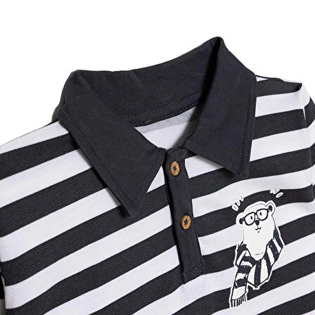 HelloBaby Erkek Bebek Cool Boy Uzun Kol Tshirt Pike Gömlek Yaka