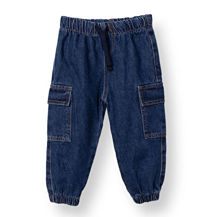 HelloBaby Erkek Bebek New Year Denim Pantolon Lastikli Paça
