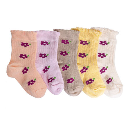 HelloBaby Kız Bebek 5'li Soket Çorap