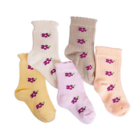 HelloBaby Kız Bebek 5'li Soket Çorap