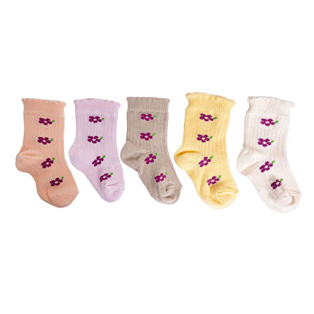 HelloBaby Kız Bebek 5'li Soket Çorap