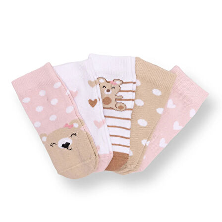 HelloBaby Kız Bebek 5'li Soket Çorap