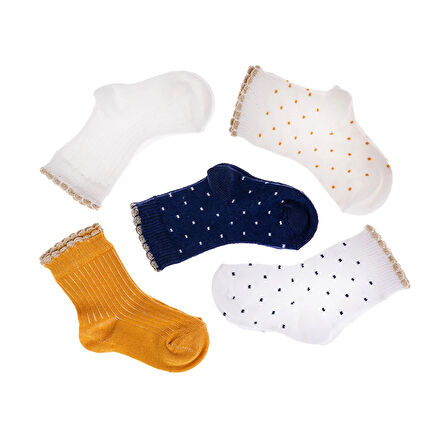 HelloBaby Kız Bebek 5'li Soket Çorap