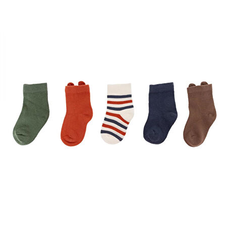 HelloBaby Erkek Bebek 5'li Soket Çorap
