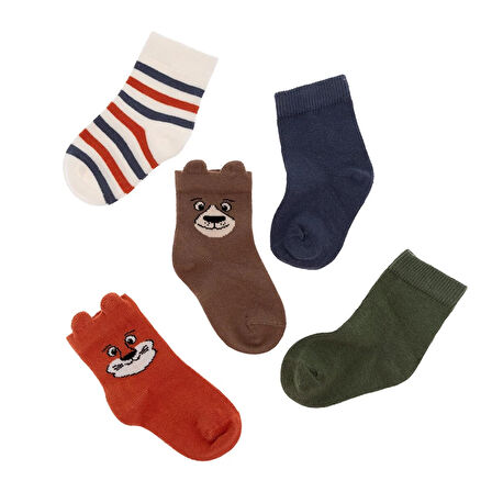 HelloBaby Erkek Bebek 5'li Soket Çorap
