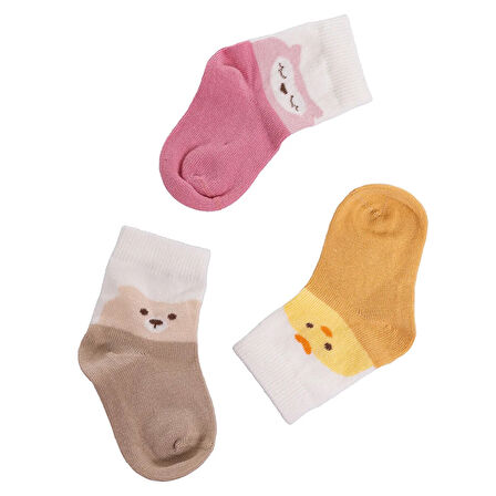 HelloBaby Kız Bebek 3lü Soket Çorap