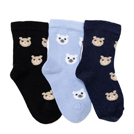 HelloBaby Erkek Bebek 3lü Soket Çorap