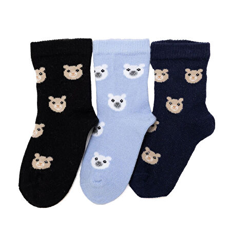 HelloBaby Erkek Bebek 3lü Soket Çorap