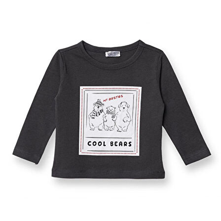 HelloBaby Erkek Bebek Uzun Kol Tshirt Cool Boy Bisiklet Yaka