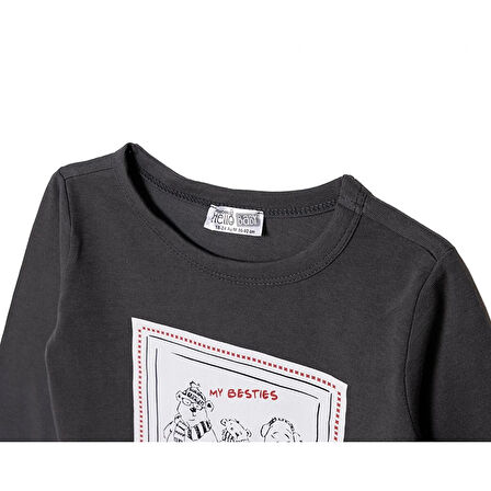 HelloBaby Erkek Bebek Uzun Kol Tshirt Cool Boy Bisiklet Yaka