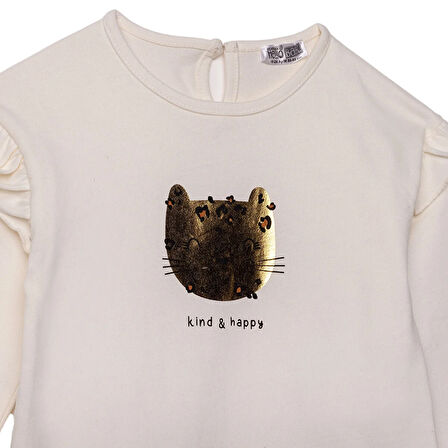 HelloBaby Kız Bebek Leopar Bluz-Tayt Uzun Kol Reçme Paça