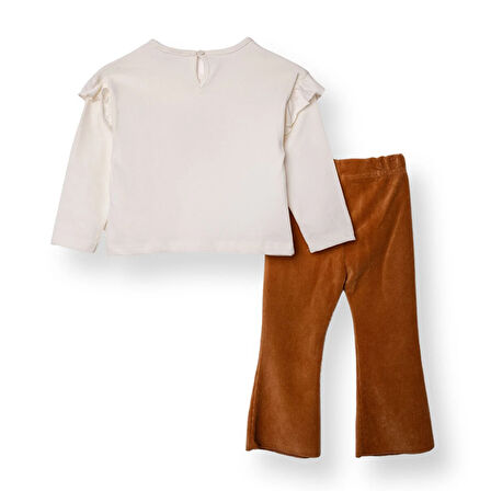 HelloBaby Kız Bebek Leopar Bluz-Tayt Uzun Kol Reçme Paça