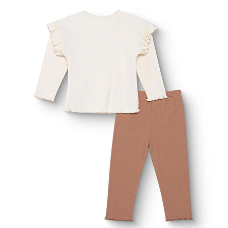 HelloBaby Kız Bebek Leopar Bluz-Tayt Kaşkorse Reçme Paça