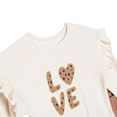 HelloBaby Kız Bebek Leopar Bluz-Tayt Kaşkorse Reçme Paça