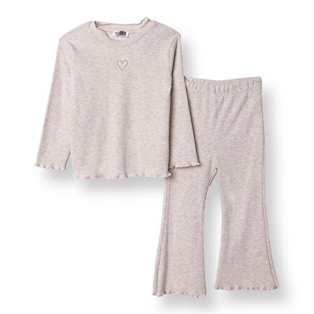 HelloBaby Kız Bebek Leopar Bluz-Tayt Kaşkorse Reçme Paça