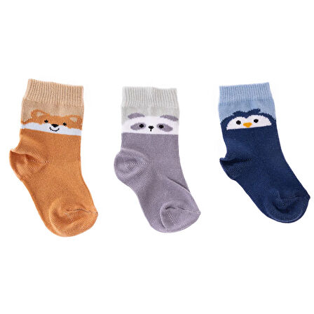 HelloBaby Erkek Bebek 3lü Soket Çorap