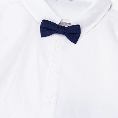 HelloBaby Erkek Bebek Gömlek-Pantolon Poplin Gömlek Yaka Reçme Paça