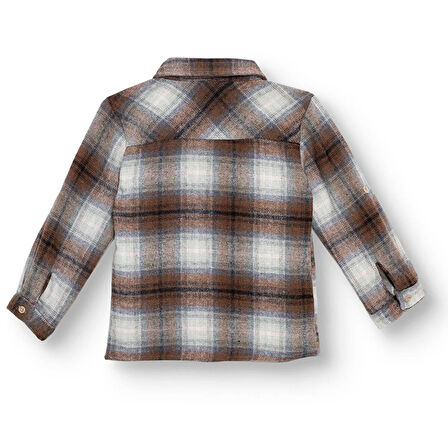 HelloBaby Erkek Bebek Gömlek Düğmeli Kapüşonlu Yaka Uzun Kol