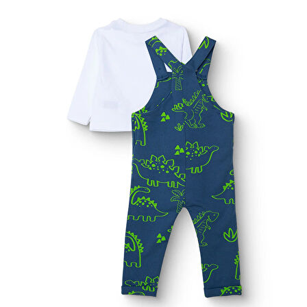 HelloBaby Erkek Bebek Salopet-Sweatshirt Süprem Bisiklet Yaka Uzun Kol Reçme Paça