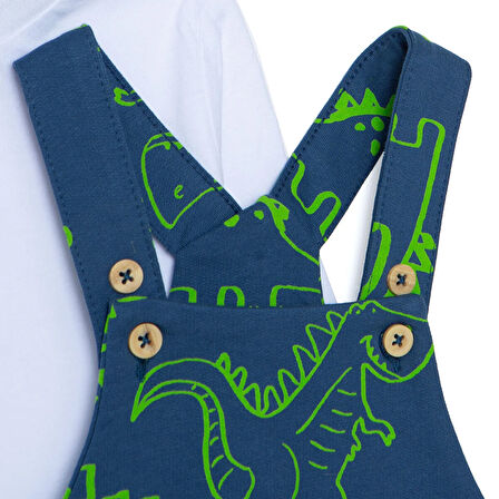 HelloBaby Erkek Bebek Salopet-Sweatshirt Süprem Bisiklet Yaka Uzun Kol Reçme Paça