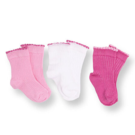 HelloBaby Kız Bebek 3lü Soket Çorap