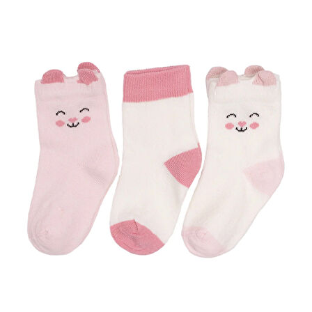 HelloBaby Kız Bebek 3lü Soket Çorap
