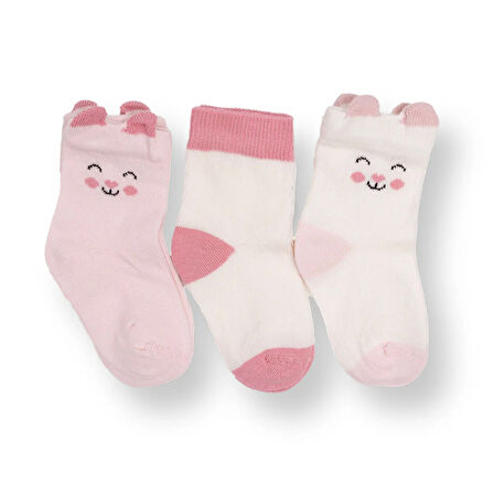 HelloBaby Kız Bebek 3lü Soket Çorap
