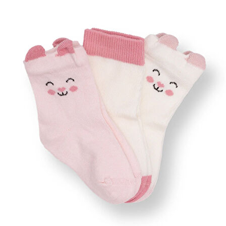 HelloBaby Kız Bebek 3lü Soket Çorap
