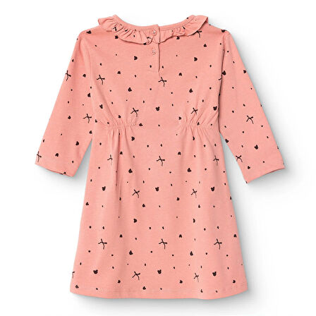 HelloBaby Kız Bebek Teddy Bear Elbise Fırçalı Süprem Bisiklet Yaka Uzun Kol