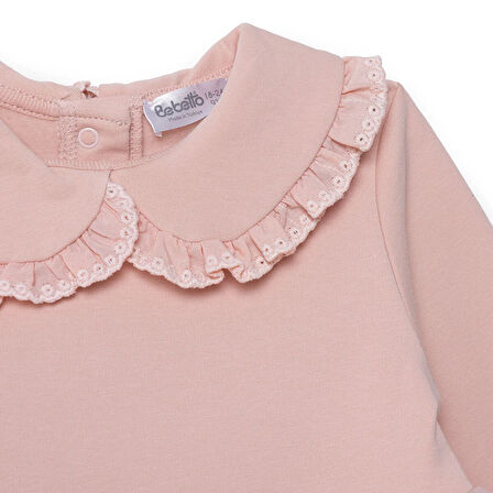 Bebetto Kız Bebek Cutie Elbise İki İplik Bebe Yaka Uzun Kol