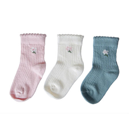 HelloBaby Kız Bebek 3lü Soket Çorap