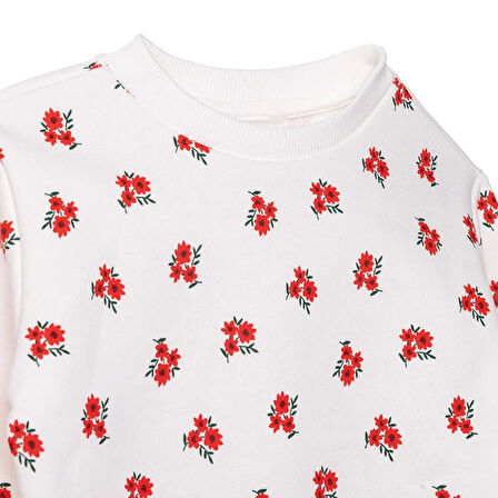 HelloBaby Kız Bebek Eşofman Takımı Bisiklet Yaka Uzun Kol Reçme Paça