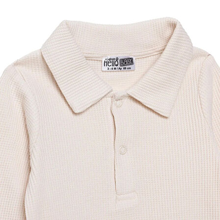 HelloBaby Erkek Bebek Uzun Kol Body Ribana Polo Yaka