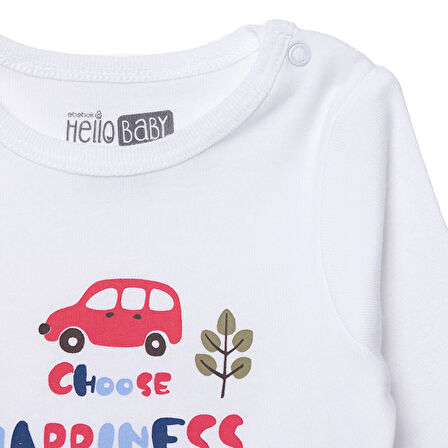 HelloBaby Erkek Bebek Uzun Kol Body Çıtçıtlı Yaka