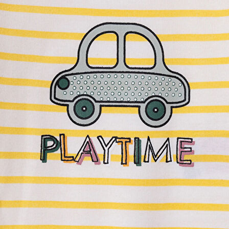 HelloBaby Erkek Bebek Uzun Kol Body Çıtçıtlı Yaka Uzun Kol Ribana Paça