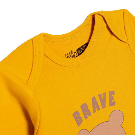 HelloBaby Erkek Bebek Uzun Kol Body İnterlok Çıtçıtlı Zarf Yaka