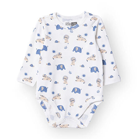 HelloBaby Erkek Bebek Uzun Kol Body Çıtçıtlı Yaka