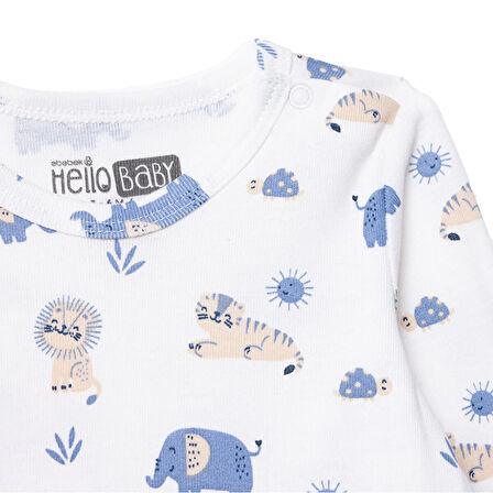 HelloBaby Erkek Bebek Uzun Kol Body Çıtçıtlı Yaka