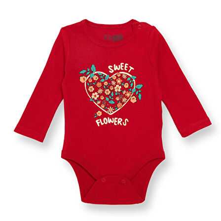HelloBaby Kız Bebek Uzun Kol Body Ribana Çıtçıtlı Yaka